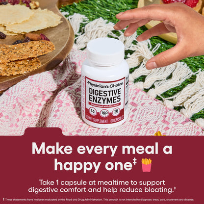Physician's CHOICE Digestive Enzymes – 16 Enzymes with Organic Prebiotics & Probiotics (180 CT)