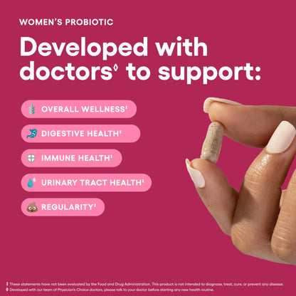 Physician's CHOICE Probiotics for Women - 50B CFU, 6 Strains, Cranberry + Organic Prebiotics - 84 CT