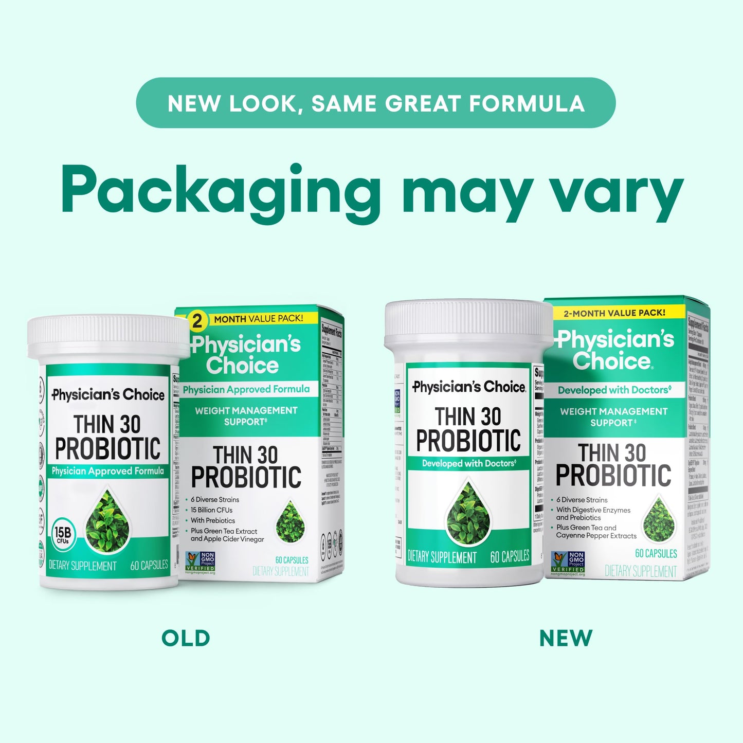 Physician's CHOICE Probiotics – Weight Management & Bloating (6 Strains) – 60 CT