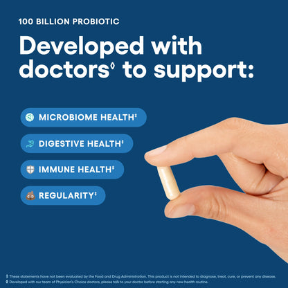 Physician's CHOICE 100 Billion Advanced Probiotic – 16 Strains + Organic Prebiotics | Digestive & Gut Health