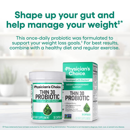 Physician's CHOICE Probiotics – Weight Management & Bloating, 6 Strains, 84 CT