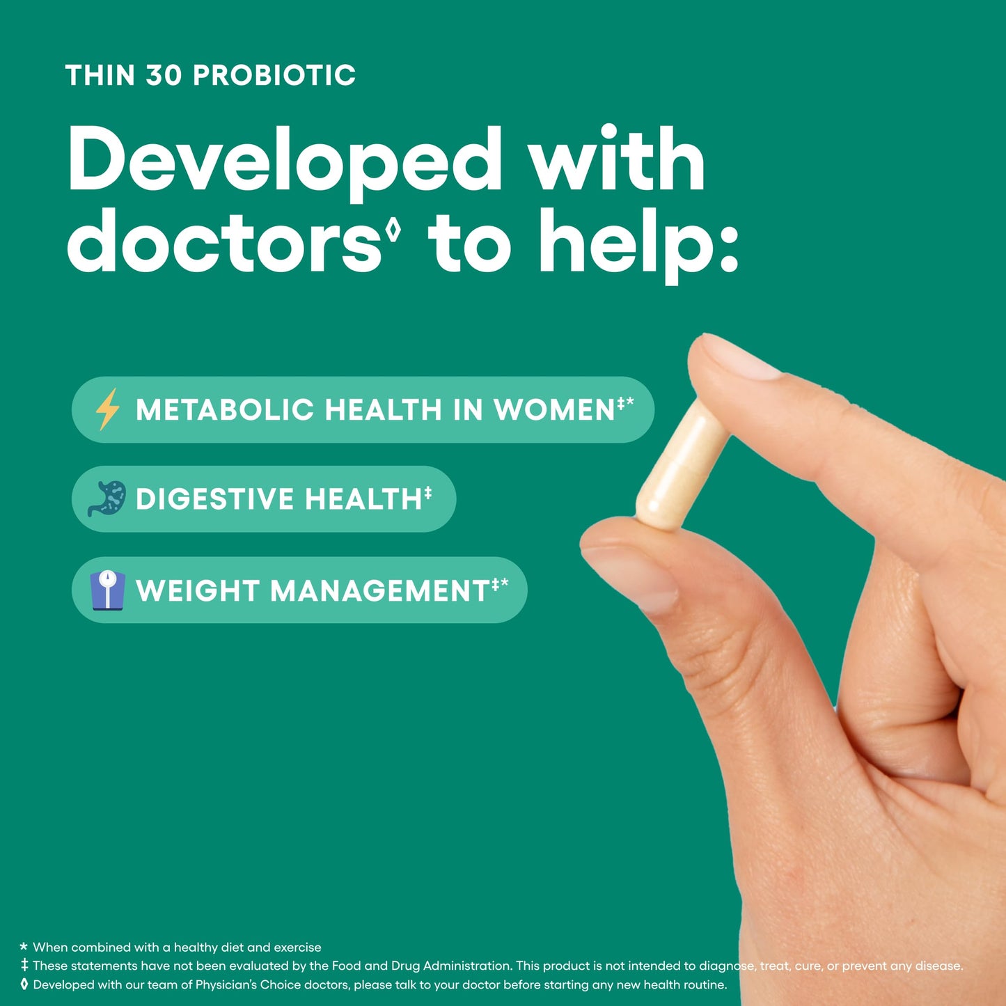 Physician's CHOICE Probiotics – Weight Management & Bloating (6 Strains) – 60 CT