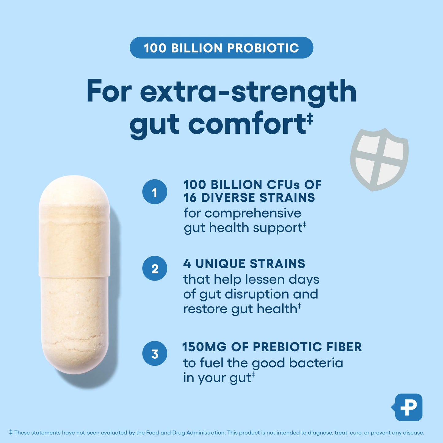 Physician's CHOICE 100 Billion Advanced Probiotic – 16 Strains + Organic Prebiotics | Digestive & Gut Health