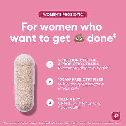 Physician's CHOICE Probiotics for Women - 50B CFU, 6 Strains, Cranberry + Organic Prebiotics - 84 CT