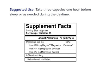 Physician's Strength Power-Min - Magnesium Complex with L-Threonate, Glycinate & Taurate | 90 Capsules | 30 Servings