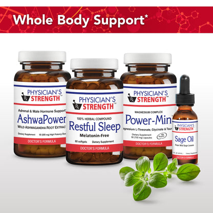Physician's Strength Power-Min - Magnesium Complex with L-Threonate, Glycinate & Taurate | 90 Capsules | 30 Servings