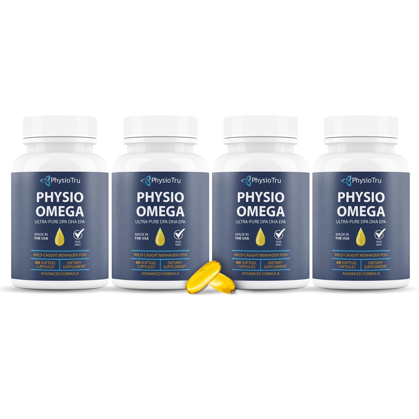 PhysioTru Physio Omega 2400mg Fish Oil – Burpless Omega-3 (EPA, DHA, DPA)