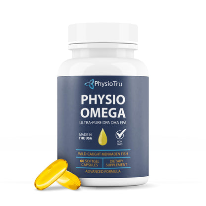 PhysioTru Omega 2400mg Fish Oil — EPA DHA DPA, Burpless, Light Citrus Flavor, Sustainably Sourced, 60 Softgels