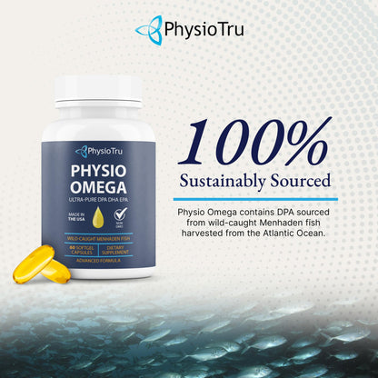 PhysioTru Physio Omega 2400mg Fish Oil – Burpless Omega-3 (EPA, DHA, DPA)