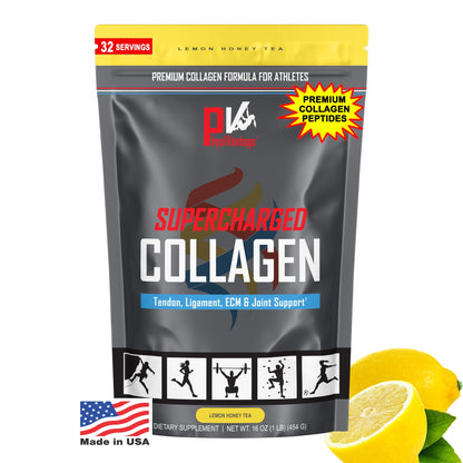 PhysiVantage Supercharged Collagen Peptides Powder – Hydrolyzed, Grass-Fed, Vitamin C & BCAAs (16 oz)