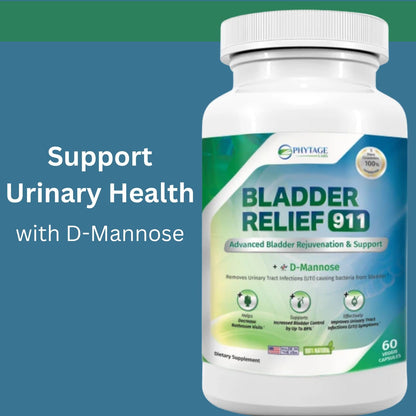 Phytage Labs Bladder Relief 911 – Detoxifying Urinary Support for Men & Women, 60 Veggie Capsules