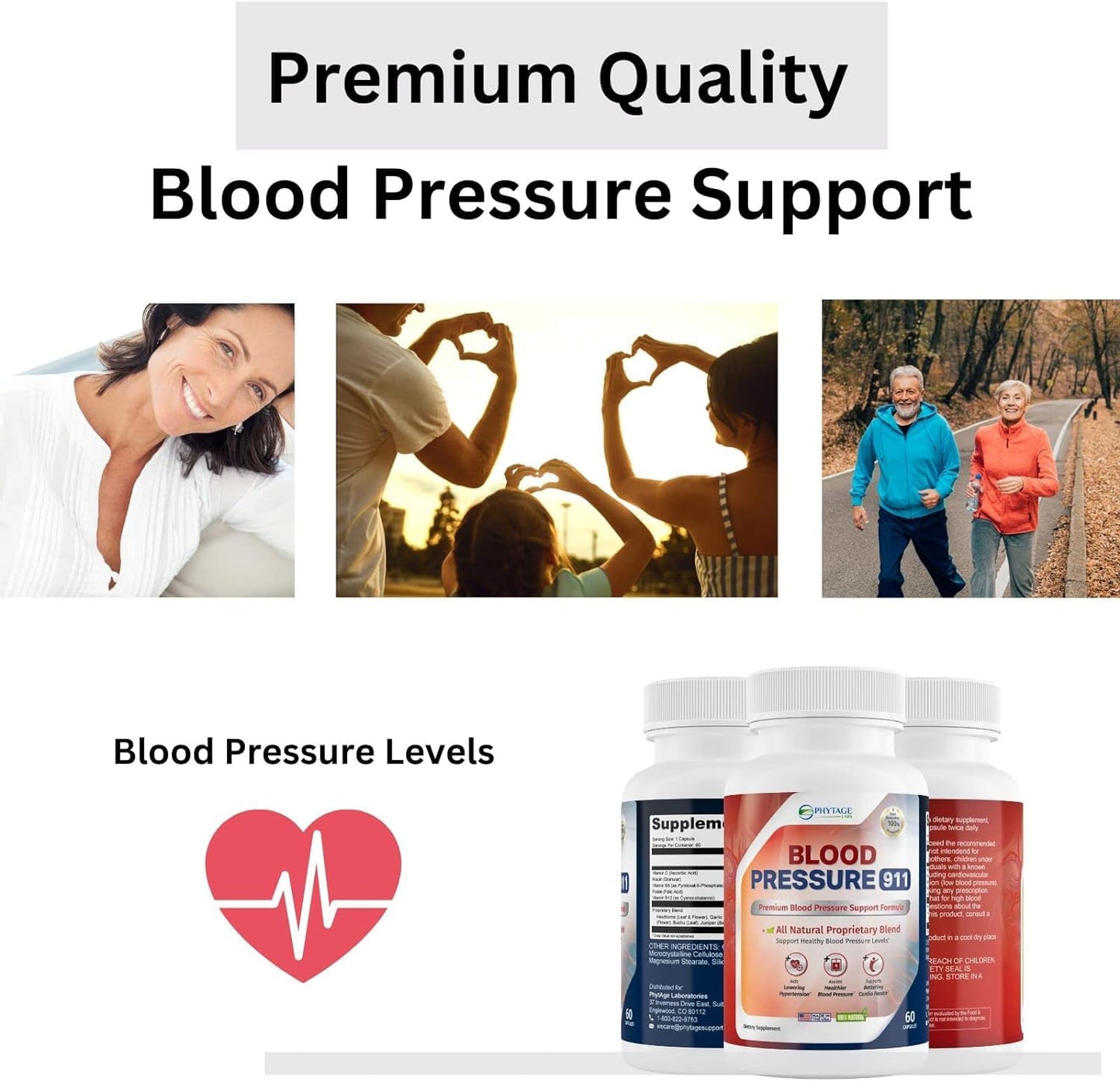 Phytage Labs Blood Pressure 911 Premium Supplement – BP Support Pills. 2 Pack