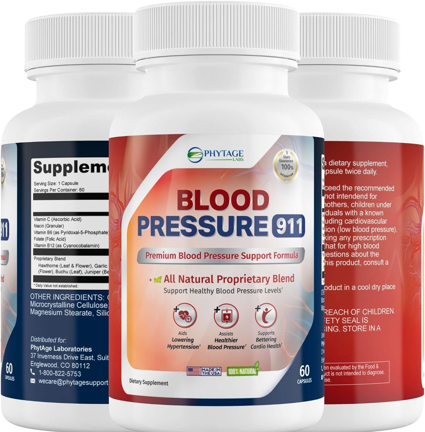 Phytage Labs Blood Pressure 911 Premium Supplement – BP Support Pills. 2 Pack