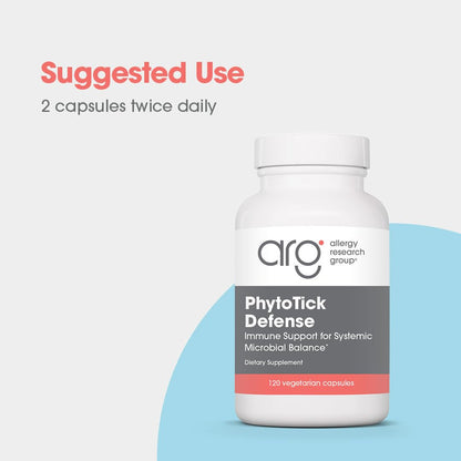 Phyto Tick Defense Mushroom Complex - Allergy Research Group | Lion's Mane & Cordyceps - 120 Vegetarian Capsules
