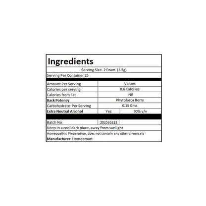 Homeomart.com Phytolacca Berry Homeopathy Pellets (Pills) in 30C Potency, Pack of 2