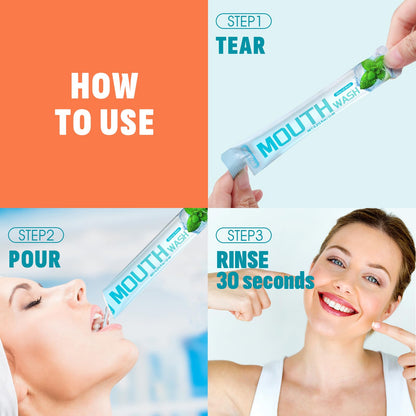 Phyyixs Mouthwash Travel Size – 30 Packets, Alcohol-Free & Fluoride-Free