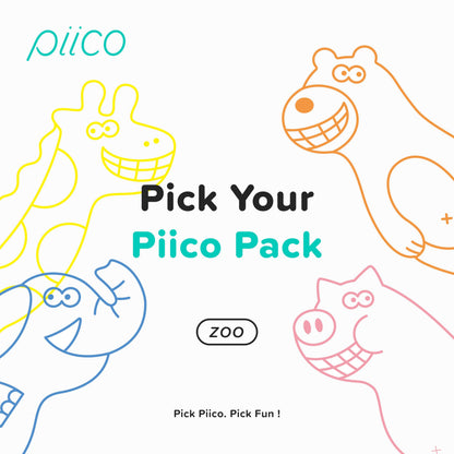 Piico Unflavored Kids Floss Picks – 80 Count Zoo Dual-Line Fluoride-Free