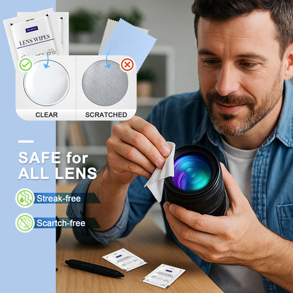 Pikabeast 200 Count Lens Wipes – Eyeglasses, Cameras & Screens Cleaning