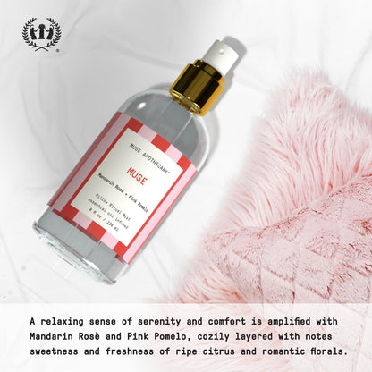 Muse Apothecary Pillow Ritual – Aromatic Pillow Mist, 8 oz, Mandarin Rosé + Pink Pomelo