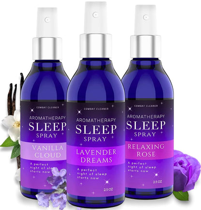 Pillow Sleep Spray Mist for Deep Sleep – Lavender, Vanilla & Rose (Pack of 3) | Combat Cleaner