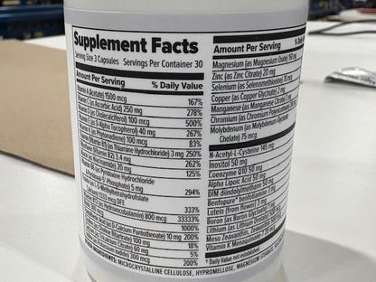 10X Health System Optimize Multivitamin for Men – 90 Capsules | 34-in-1 Methylated Formula, 5-MTHF, NAC, 800 mcg B12