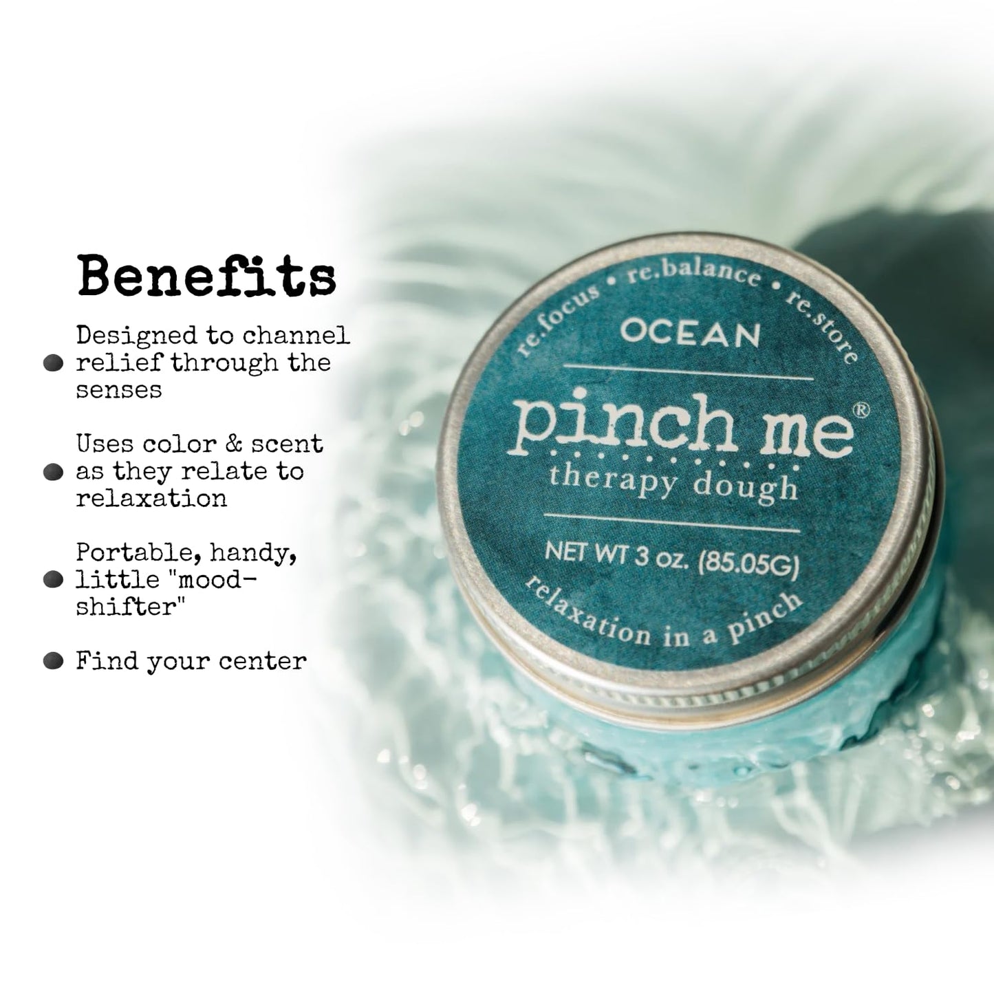 Pinch Me Therapy Dough - Ocean Scent (10 oz) - Holistic Aromatherapy Stress-Relieving Putty