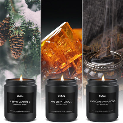 6-Pack Men's Aromatherapy Candles Gift Set - 42 oz, 300-Hour Long-Lasting Scent