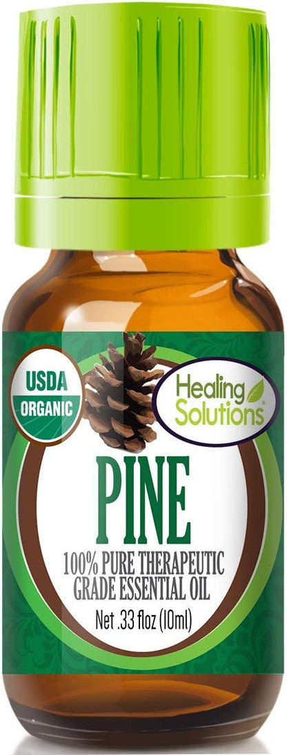 Healing Solutions Organic Pine Essential Oil - 0.33 oz (10 ml) | Pure & Undiluted
