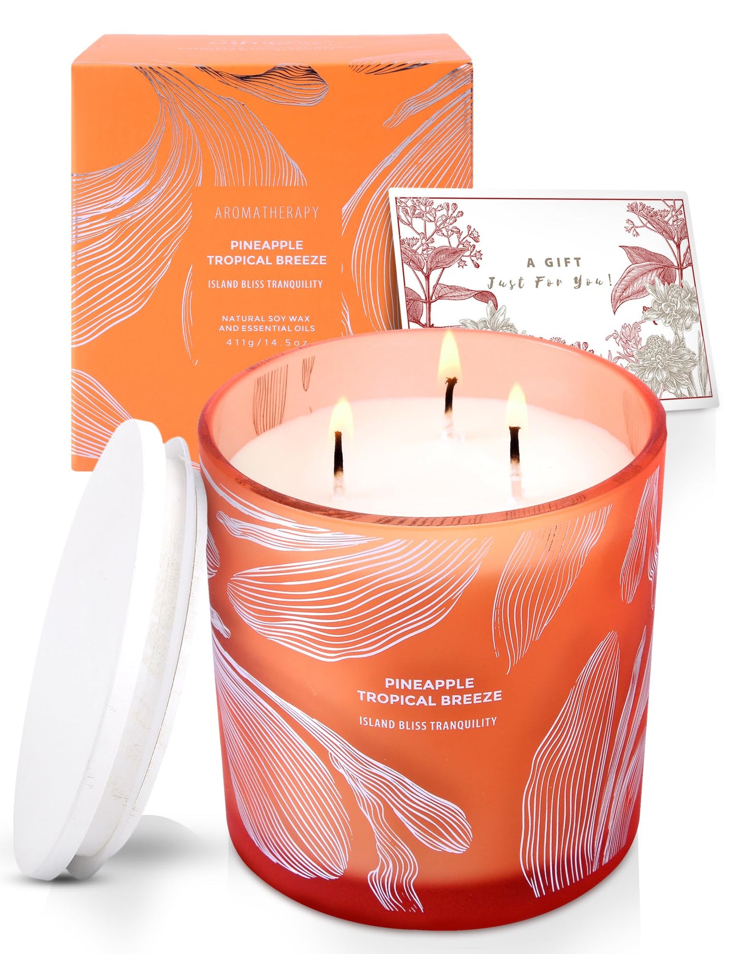 Pineapple Tropical Breeze Soy Candle – 14.5 oz, 3-Wick, Pineapple Paradise