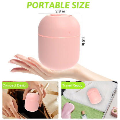 220ml Mini Essential Oil Diffuser for Desk - Pink | Auto-Off, Night Light, Quiet Humidifier