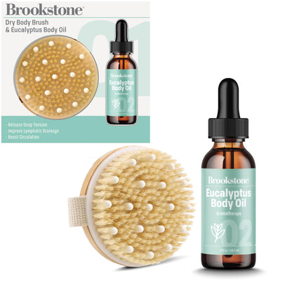 Pink Sky Brookstone Lymphatic Drainage Massage Kit | Wood Massager & Lymphatic Oil