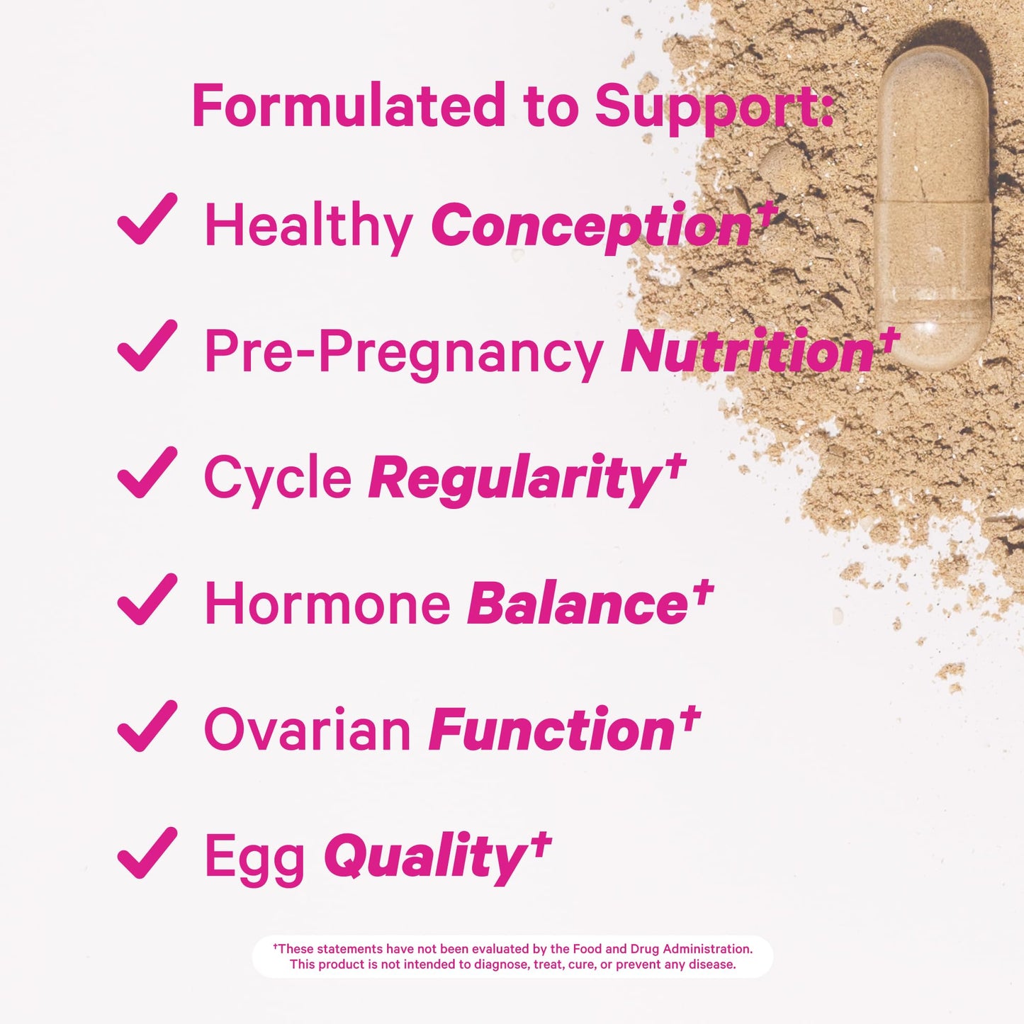 Pink Stork Fertility Supplements for Women — Prenatal Multivitamin for Ovulation & Hormone Balance (120 Capsules)