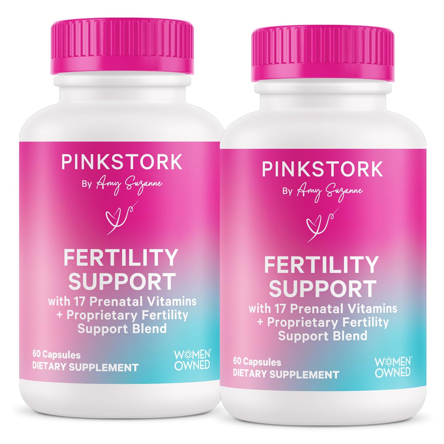 Pink Stork Fertility Supplements for Women — Prenatal Multivitamin for Ovulation & Hormone Balance (120 Capsules)