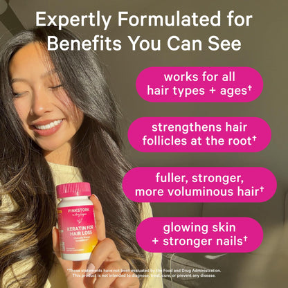 Pink Stork Keratin Hair Loss Supplement for Women | KeraGEN-IV Hair Growth & Postpartum Support