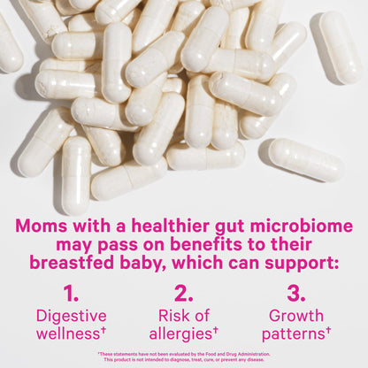 Pink Stork Lactation Probiotic – 30 Billion CFUs for Breastfeeding Moms | 60 Capsules