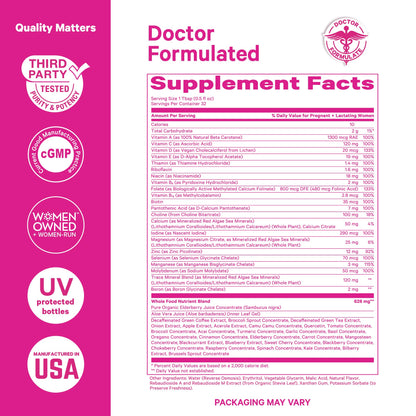 Pink Stork Liquid Prenatal Vitamins for Women – Berry Flavor, Organic Whole-Food Blend, 32 Servings