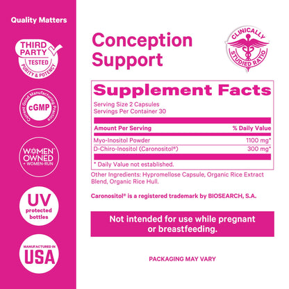 Pink Stork Myo-Inositol & D-Chiro Inositol 3.6:1 – Fertility & Hormone Balance, 60 Capsules