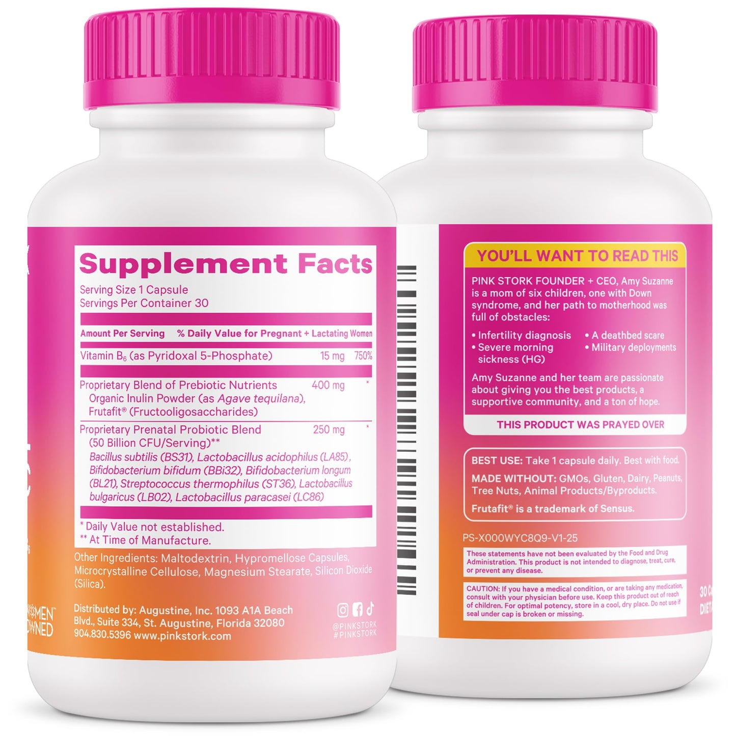 Pink Stork Prenatal Probiotics for Women – 60 Capsules | Gut Health & Immune Support
