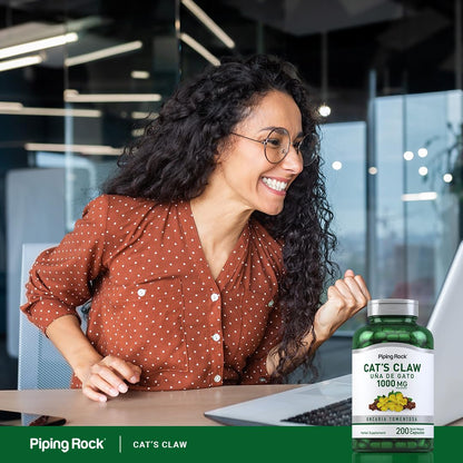 Piping Rock Cat's Claw Capsules 1000mg | 200 Count | UNA De Gato | Herbal Supplement | Non-GMO, Gluten Free