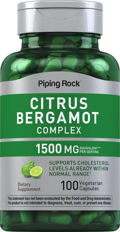 Piping Rock Citrus Bergamot Extract 1500mg | 100 Capsules | Vegetarian, Non-GMO, Gluten Free