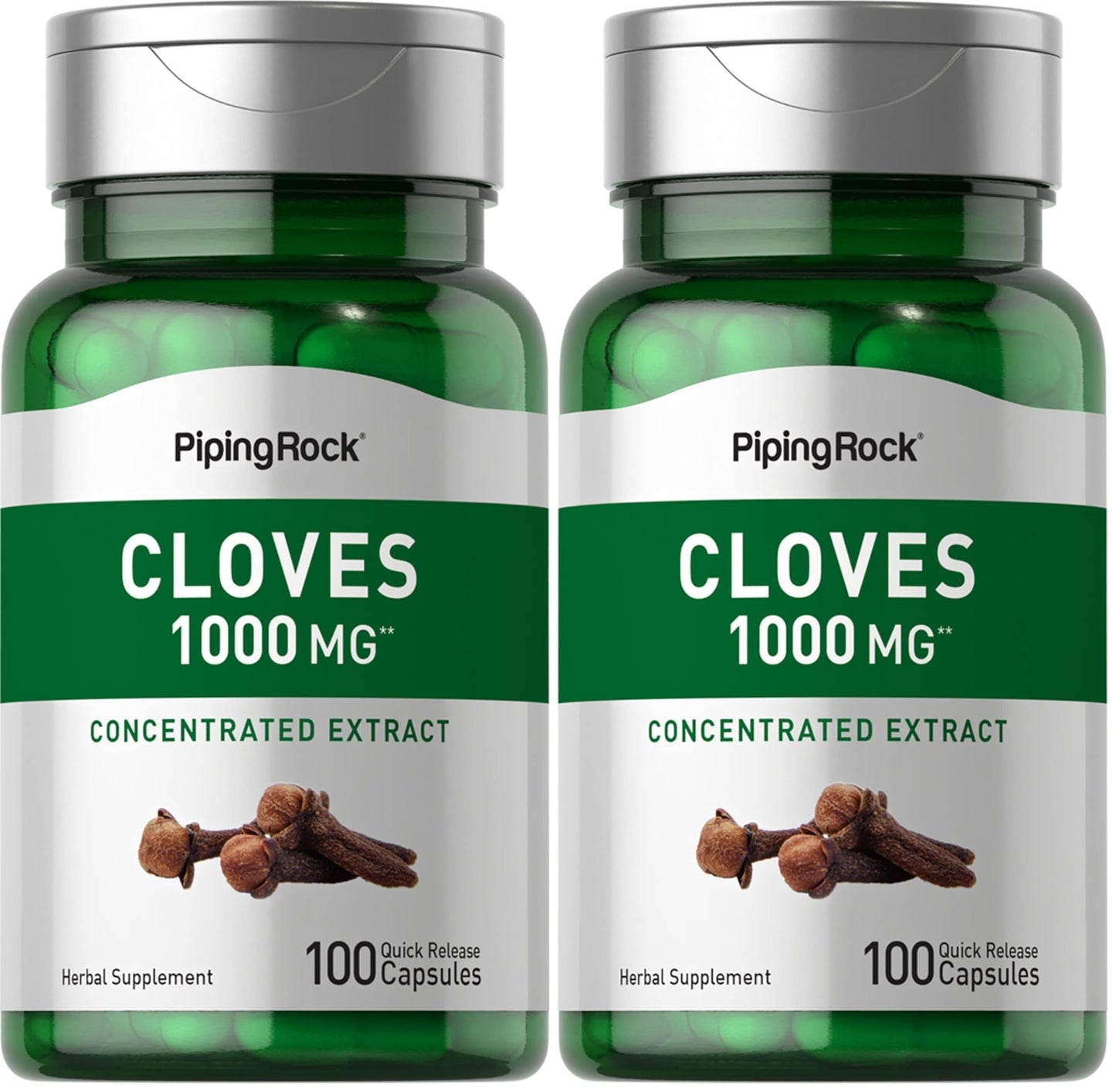 Piping Rock Cloves Capsules 1000mg - Pack of 2 | 100 Pills