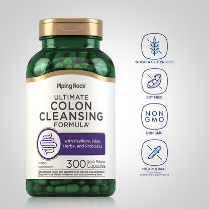 Piping Rock Colon Cleanse Pills - 300 Capsules | Herbal Detox | Pack of 2