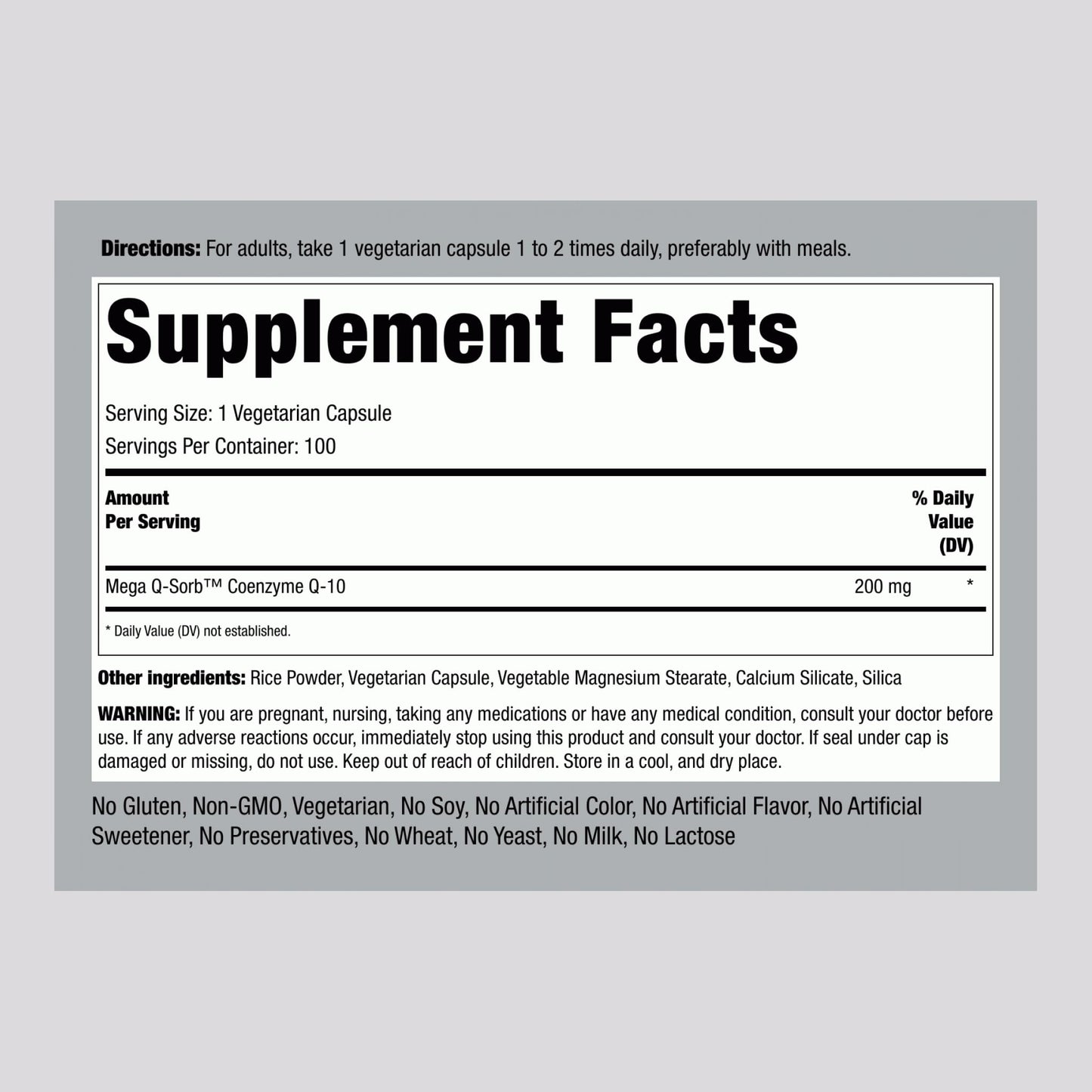 Piping Rock CoQ10 200mg Capsules – 100 Pills (Pack of 2) with Black Pepper Extract