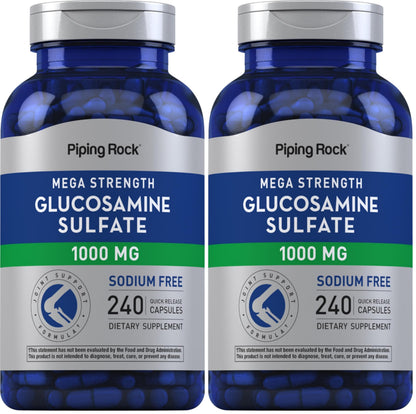 Piping Rock Glucosamine Sulfate 1000mg | 240 Capsules | Joint Support
