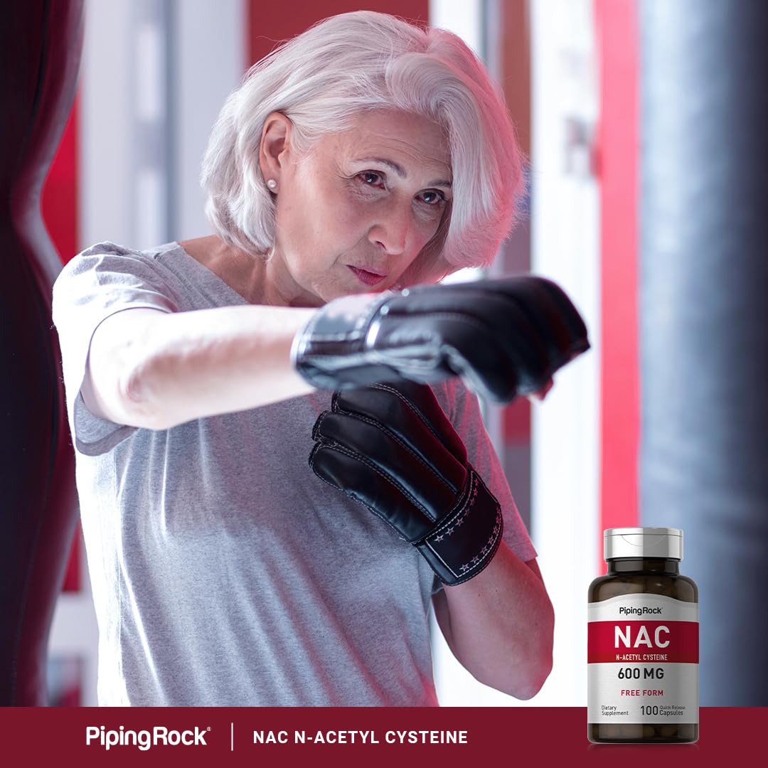 Piping Rock NAC 600mg N-Acetyl Cysteine - 100 Capsules | Non-GMO, Gluten Free