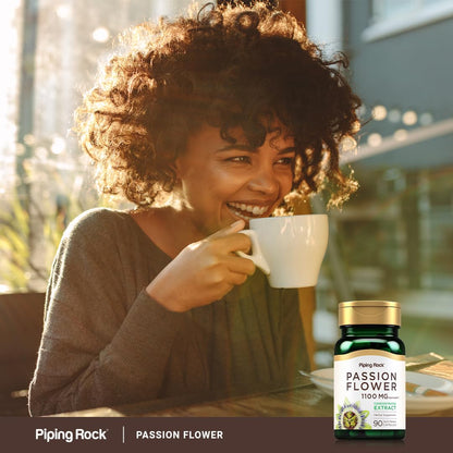 Piping Rock Passion Flower Extract Capsules | 1100mg | 90 Count | Herbal Supplement | Non-GMO, Gluten Free