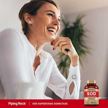 Piping Rock Superoxide Dismutase SOD Supplement 300mg | 180 Capsules | Pack of 2 | Non-GMO & Gluten Free