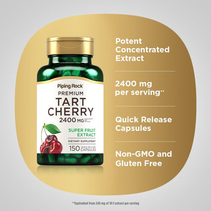 Piping Rock Tart Cherry Extract 2400mg - 150 Caps | Non-GMO & Gluten Free
