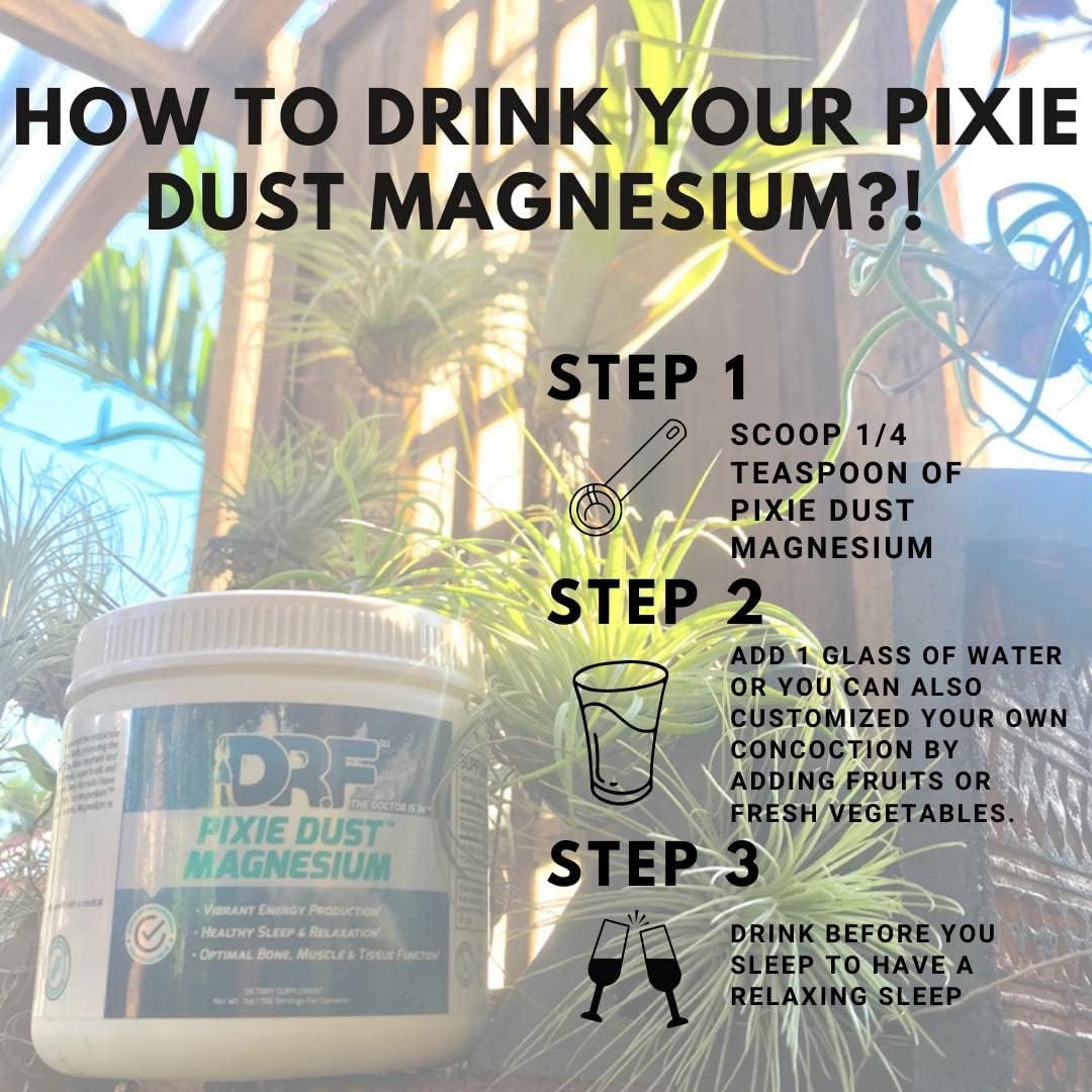 Pixie Dust Magnesium by Dr. Farrah World Renown Medical Doctor | Vibrant Energy Production | Healthy Sleep & Relaxation | Optimal Bone, Muscle, & Tissue Function
