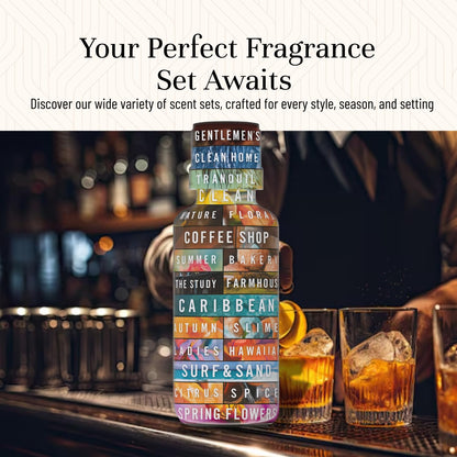 P&J Trading Fragrance Oils – Diffuser, Candle & Soap Scents Gift Set (Gentlemen's Cedar & Sandalwood) 6x10ml